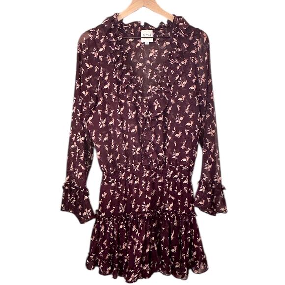 MISA LOS ANGELES Tiered Ruffle Purple Floral Dress – Small - Picture 7 of 13